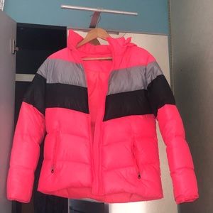 Neon pink Nike bubble jacket💓💓